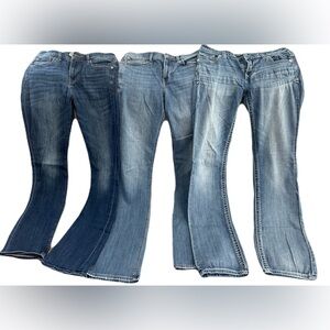 3 Express Jeans Sz 2  2R Women Blue Denim Low And Mid Rise Bootcut Bundle Lot